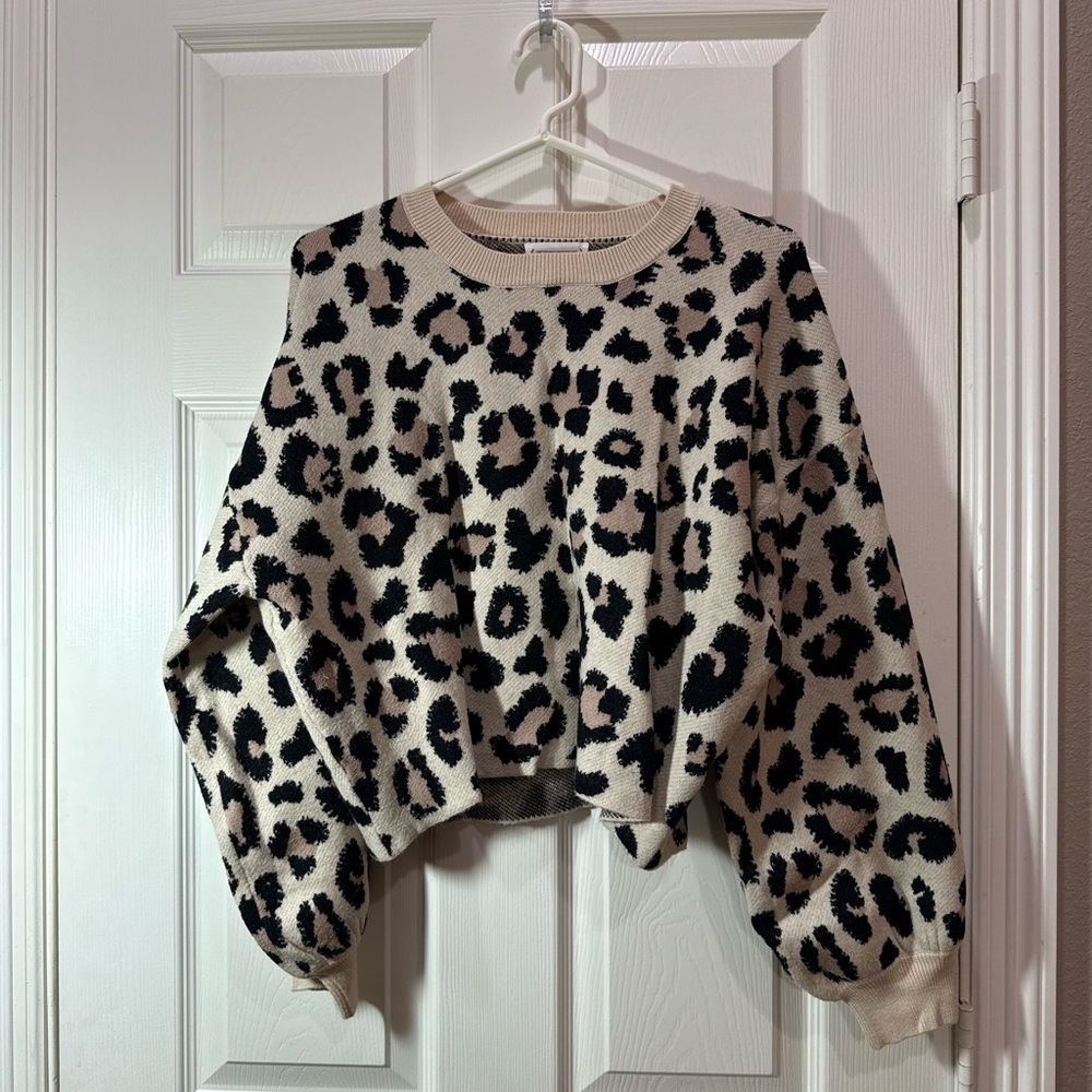 Love Riche Beige and Black Patterned Sweater